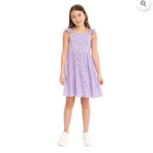 Lilac Purple Midi Sun Dress Summer Dress Floral Lightweight Sleeveless Youth XL